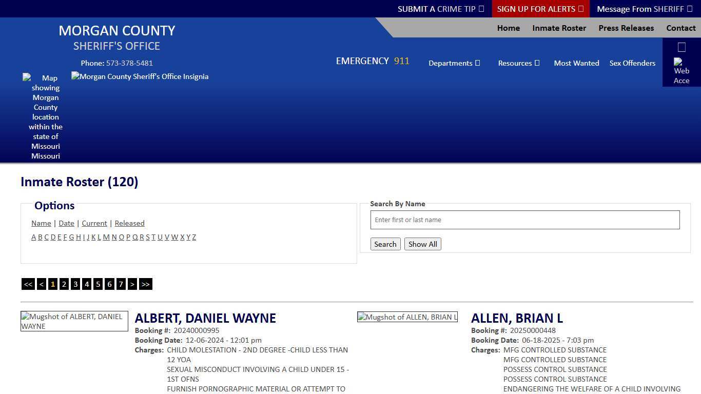 Inmate Roster - Current Inmates - Morgan County Sheriff MO