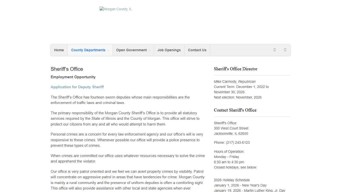 Sheriff’s Office Morgan County, IL